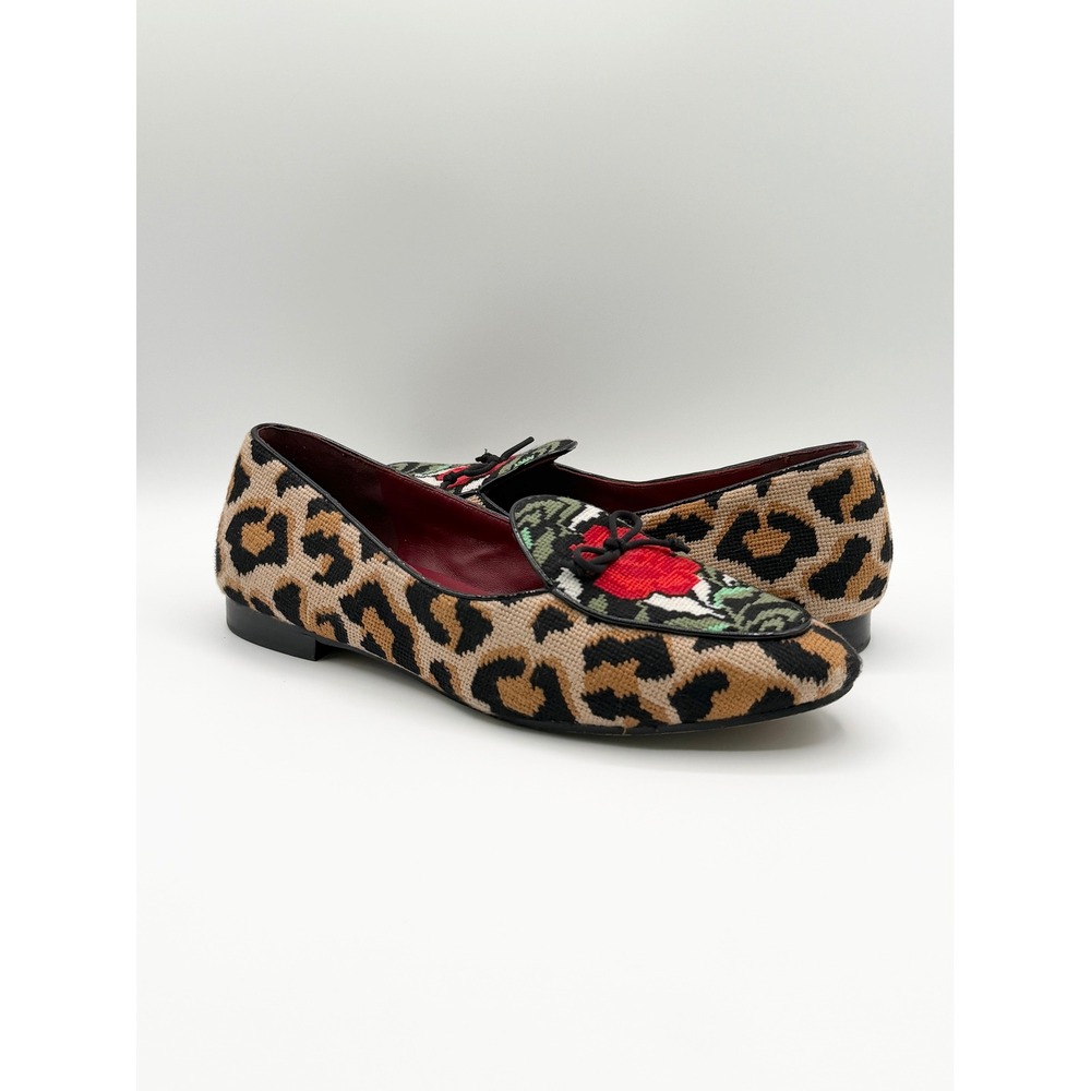 Kate Spade Devi Needlepoint Leopard Print Loafers Flats (9.5)